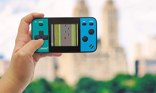 LEXiBOOK Portable Handheld Game Console Cyber Arcade Mini 8 Games, 1.8" (4.5cm) Color LCD Screen, Gaming Toy for Kids Teenagers, Blue / Black, JL1890