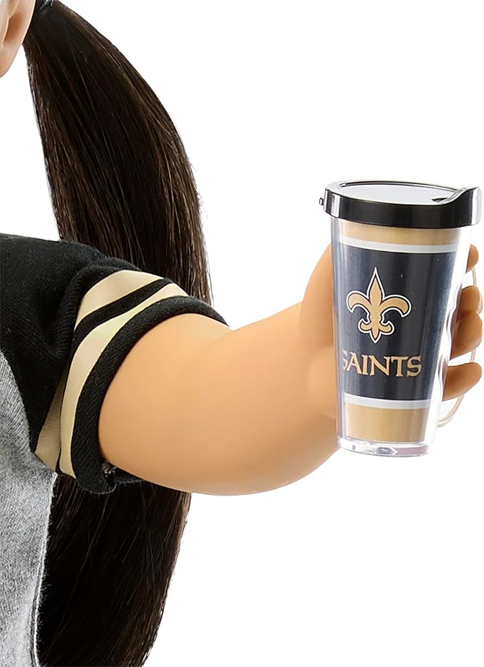 American Girl New Orleans Saints 18 inch Doll Fan Outfit and Accessories, Black and Gold, 6 pcs, Ages 6+
