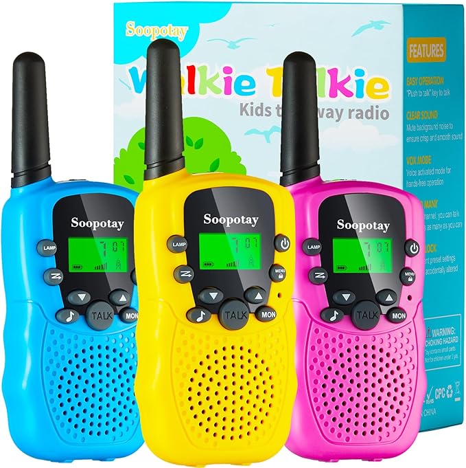 Walkie Talkies for Kids, Easter Basket Stuffers/Easter Gifts for Kids, Walkie Talkie Toys for Girls Boys, Outdoor Toys/Games for Kids Age 4-8, Birthday Gifts for 4 5 6 7 8 9 10 Year Old Girl Boys