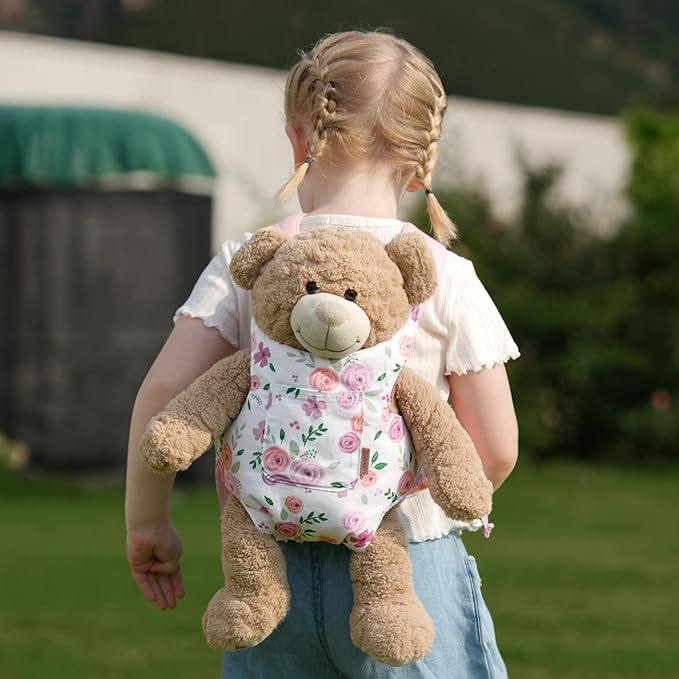 GAGAKU Toy Baby Dolls Carrier for Kids, Reborn Baby Doll Carrier Accessories for Toddlers & Girls - Rose