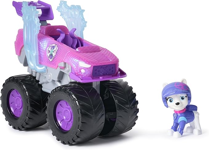 Paw Patrol: Rescue Wheels Roxi Monster Truck with Transformation and Collectible Action Figure, Toys for Boys and Girls Ages 3+