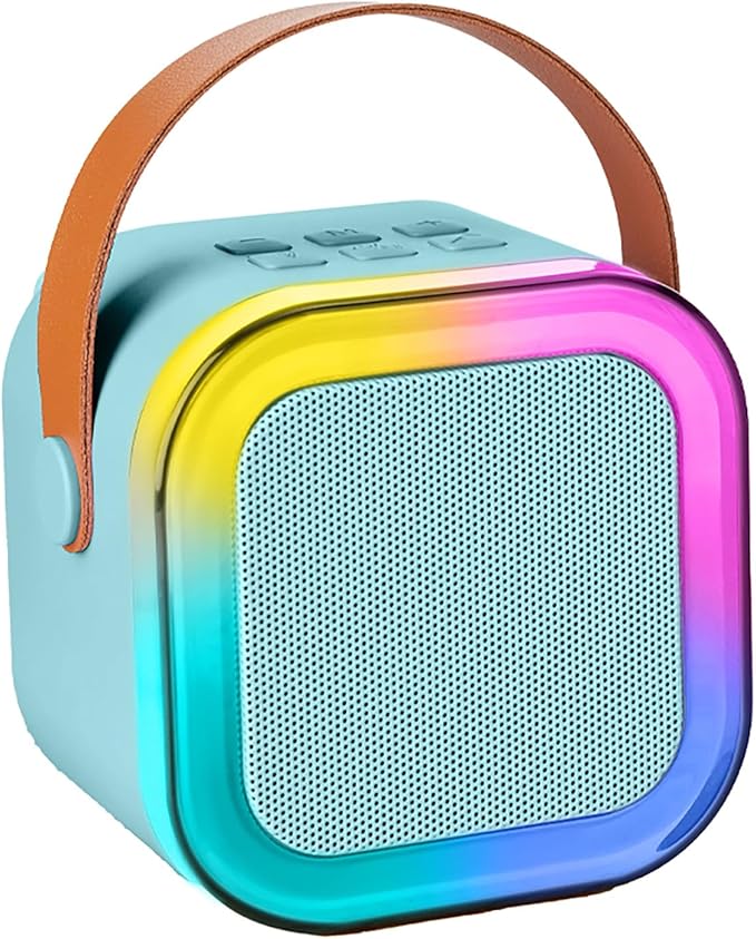 Mini Karaoke Machine for Kids & Girls with 2 Wireless Microphones, Portable Bluetooth Speaker, Christmas Birthday Gift Toy for Boys Toddlers Ages 3, 4, 5, 6, 7, 8, 9, 10, 11, 12+ Years Old (Blue - 2)