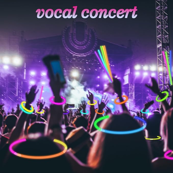 Glow Sticks Party Pack 8"-50, Light up Bracelets & Necklaces Accessories for Kids, Easter Neon Glow in the Dark Party Favor Supplies Decoration for Birthday Camping Wedding Dance Parade Throws