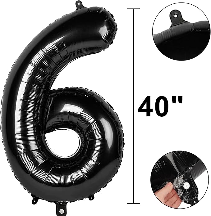 40 Inch Black Number 16 Digital Balloon,Jumbo Mylar Foil Helium Balloon for 16 Balloons for Birthday Party,Wedding Anniversary Party Decorations