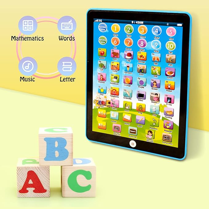 Kids Tablet -Learning Pad,with 6 Games to Learn Music/Words/Learning Letters/Alphabet,Education Tablet for Kids for Boys & Girls 3 Years Up…