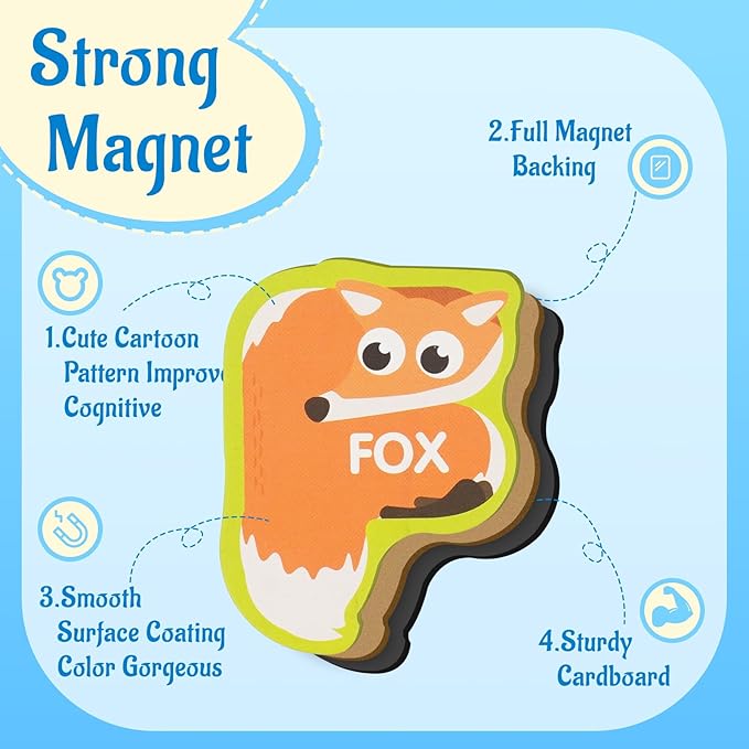 Magnetic Letters, Fridge Alphabet Magnets ABC for Toddlers 1-3, 26 PCS Cute Animal Uppercase Refrigerator Toys, Preschool Spelling Learning Games, Ideal Educational Gift for Kids 2 4 5 Years Old