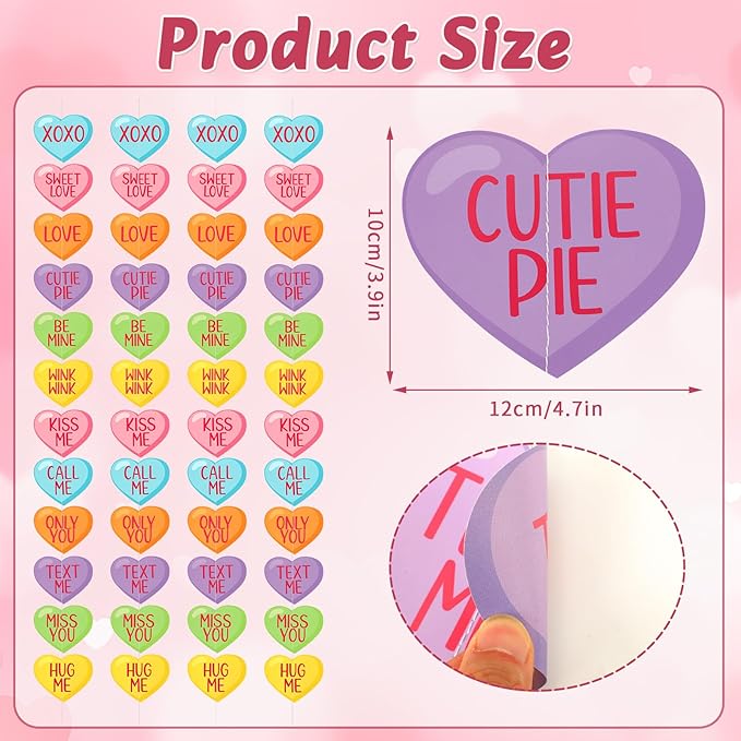 MARFOREVER 41Ft Valentines Day Candy Heart Garland, No DIY Conversation Heart Banner 5 Pcs Love Hanging Paper Banners for Valentine's Sweet Day Party Decorations Wedding Anniversary Birthday Supplies