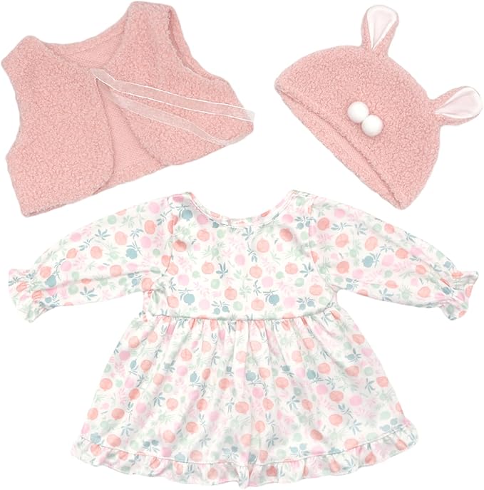 Reborn Doll Clothes and Accessories for 20-22 Inch Dolls, 4 Sets Baby Doll Clothes Outfits