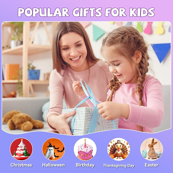 【2026 Newest】 Mini Karaoke Machine for Kids Girls & Boys - Portable Bluetooth Speaker with 2 Wireless Microphones - Kids Birthday Gifts for Ages 4-10 - Kids' Instrument Accessories - Space Gray