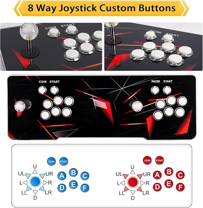 【 35000 Games in 1 】 70S Pandoras Box Arcade Game Console Retro Game Machine for Home PC & TV, 2-4 Players, 1280X720, Support 3D , Search/Hide/Save/Load/Pause , Favorite List,Double Stick