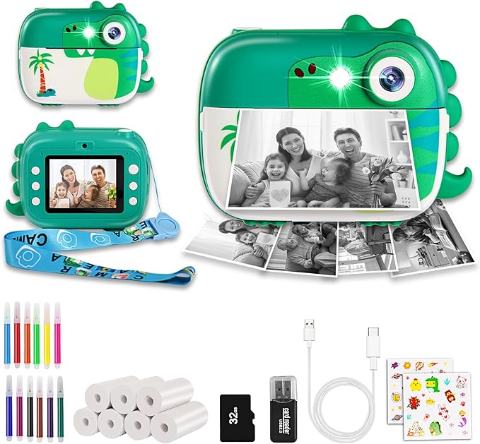 Kids Camera Instant Print,Children Digital Camera Toys with HD Video for Kids Aged 3-12,Christmas Birthday Festival Present for Girls Boys,with 7 Rolls Instant Paper,M3