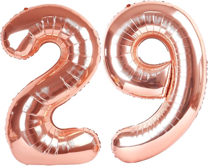 40 Inch Rose Gold Balloon Number 29 Balloon,Jumbo Mylar Foil Helium Balloon for 29 Digital Balloons for Birthday Party,Wedding Anniversary Party Decorations