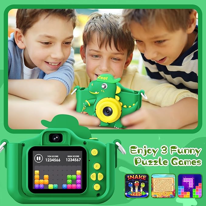 Kids Camera, Toddler Camera for Age 3-8, 48MP Dual Lens Selfie Camera for Kids, 1080P HD Video Recording Digital Camera, Christmas Birthday Gifts for Boys Girls