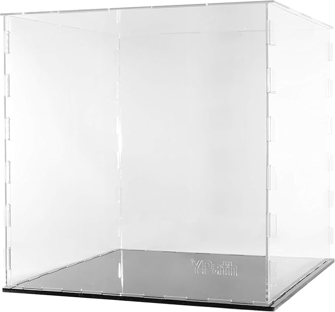 Clear Acrylic Display Case-Assemble Countertop Box for Display-Clear Display Box,Dustproof Protection Showcase for Toy Collectibles (8*8*8inch)