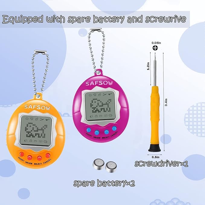 3 Pieces of Virtual Electronic Digital pet Keychain Keychain Electronic pet Nostalgic Virtual Digital pet Retro Handheld pet Machine (3 Pieces, Rose red Yellow Blue)