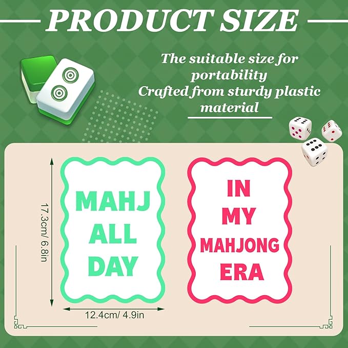 Soulchen 2 Pcs Mahjong Tile Mixer Shufflers for Mixing and Shuffling Tiles Plastic Mahjong Accessories Gifts for Lovers Games Decorative Printed Design (White Style)