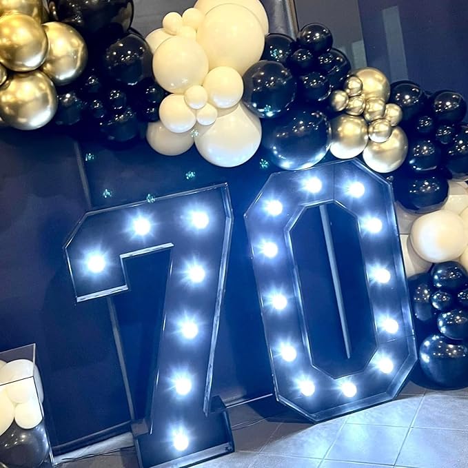 Black & Gold, White & Gold Balloons - New Years, Birthday & Graduation Party Pack with Gold Confetti