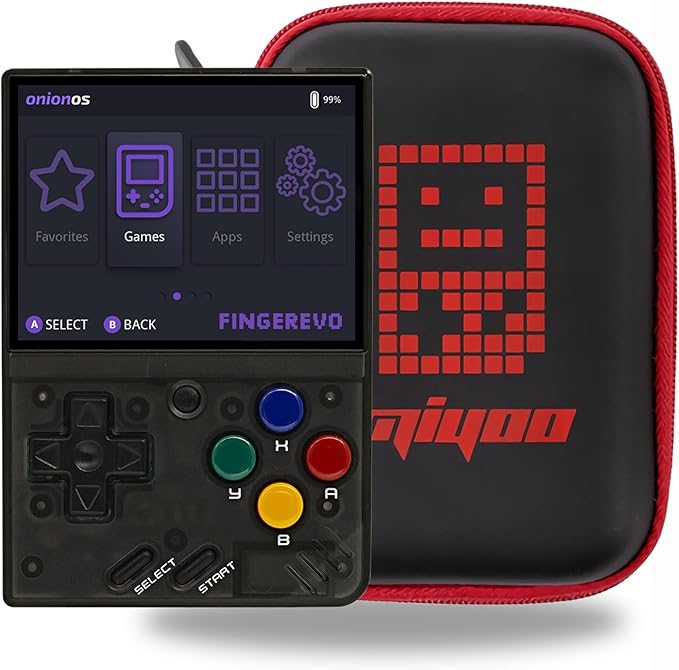 Miyoo Mini V4 OnionOS Handheld Game Console 2.8-inch 750*560 IPS Screen Miyoo-mini v4 Onion-System with Portable Case T-Black