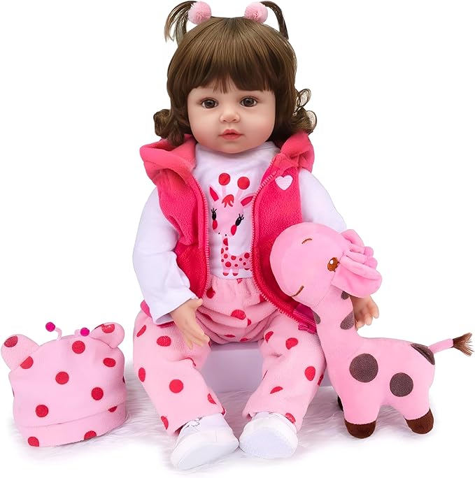 CHAREX Realistic Baby Doll - Reborn Baby Dolls Girl 18 inch Lifelike Newborn Baby Real Life Baby Dolls Reborn Toddler with Full Set Accessories Handmade Gift for Children Age 3+ and Collectors