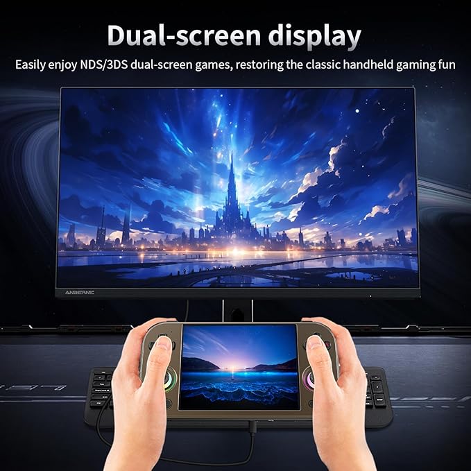 ANBERNIC RG477M Retro Handheld Game Console , Aluminum Alloy CNC Android 14 System 4.7 Inch LTPS in-Cell Touch Screen Dimensity 8300 Processor Support WiFi 6E Bluetooth 5.3(Brozen)