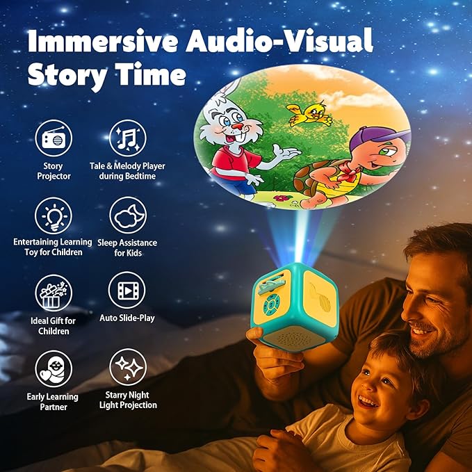 Eduboy Kids Story Projector for Toddlers,Story Dream Machine Storybook Projector with Educational Stories Music, Auto-Off Nightlight,Aged 3+ Bedtime Learning Toy Birthday Gift for Kids Girls Boys