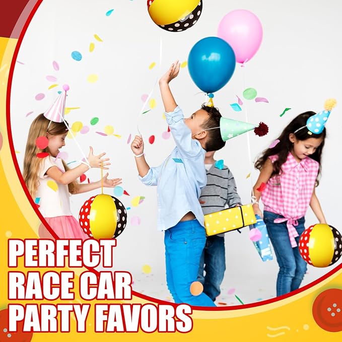 12 Pcs Red White Polka Dots Punching Balloons for Kids PVC Inflatable Punch Bouncy Balloon Heavy Duty Cartoon Party Favors Goodie Bags Stuffers Classroom Rewards Carnival Toy Prizes