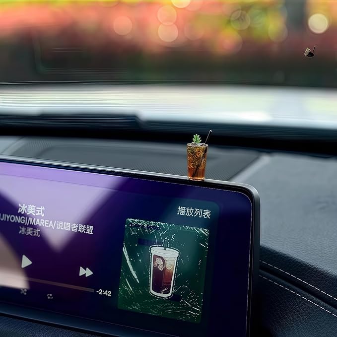 Cute Cats Car Dashboard Decorations Accessories Interior for Women Men, Mini Cat Statues Collectible Figurines for Car Display Dash Board Decor Rear View Mirror Decoration Computer Monitor Ornaments