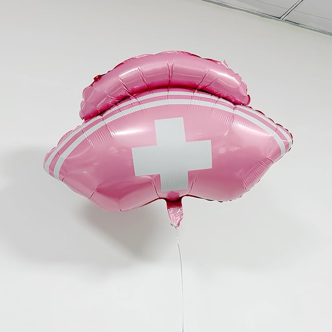 3Pcs Pink Nurse Cap Balloons/Nurse Party Decorations/Nurse Graduation Decorations/Nursing Graduation Party Supplies/Nursing School Graduation Party Decoration/Nurse Balloons