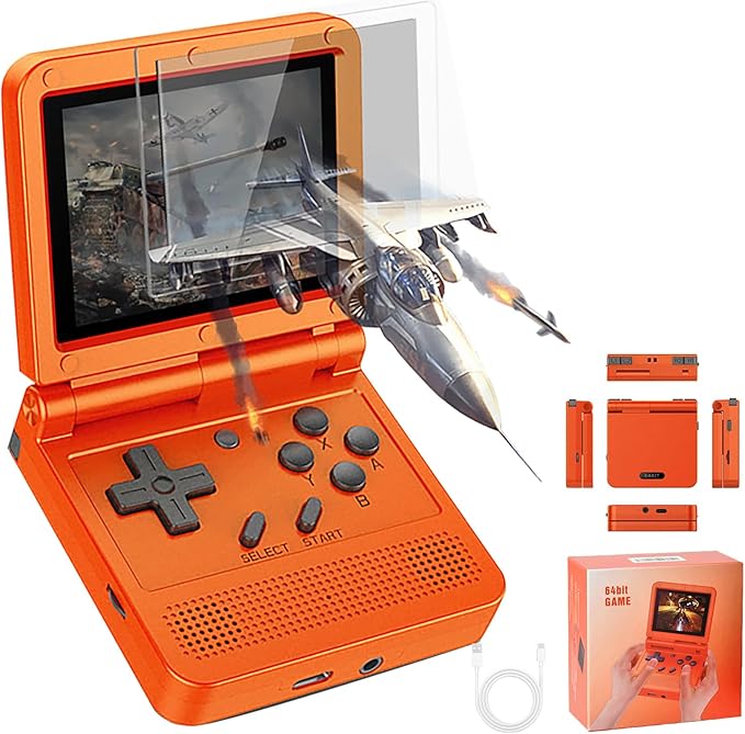 GoolRC Retro Handheld Game Console, with 16G Built-in 2000 Classic Games, Portable Hand Held Open Source Linux System 3.0-in HD IPS Screen Portable Game Console (Red 16GB)