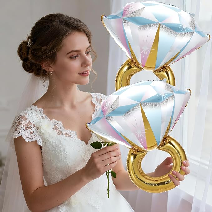 9 Pcs Bride Balloons, Huge Rose Gold Champagne Bottle Goblet Aluminum Foil Balloons for Birthday, Bachelorette, Bridal Shower, Wedding, Anniversary, Engagement Party Decorations Supplies
