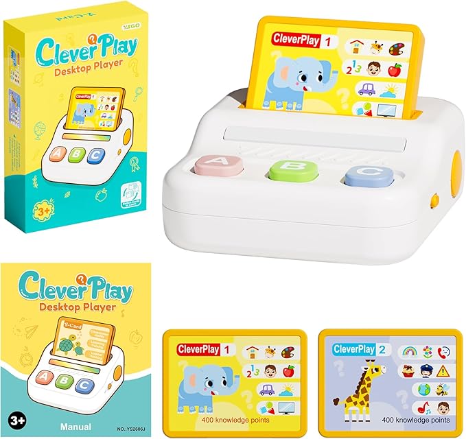 Educational Toys for Kids 3-7 Years Old, Interactive Learning Game with 800 Quiz Questions, Montessori Brain Training Activity, Autism Sensory Speech Therapy Gift for Toddler Boys Girls