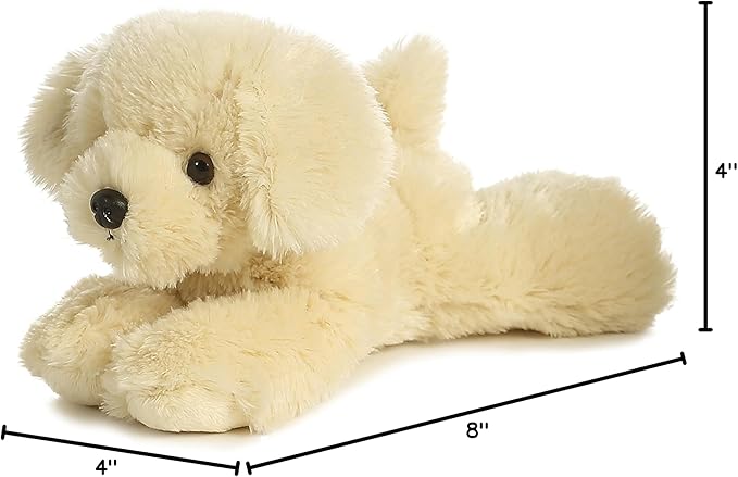 Aurora® Adorable Mini Flopsie™ Bailie™ Stuffed Animal - Mini Companions Ready for Playful Adventures - for Kids All Ages, Toddlers, Adults, and Families - White 8 Inches