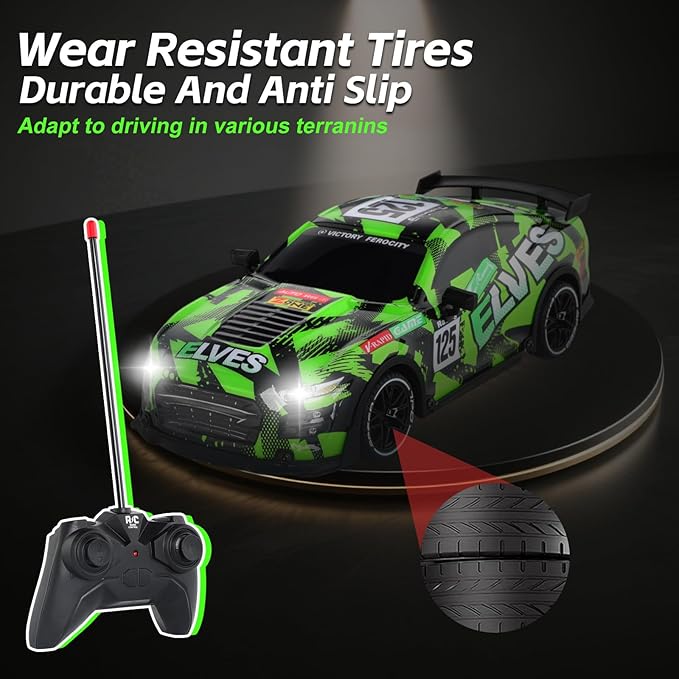 Hobby RC Car, 25 KPH High-Speed 4WD Drift RC Car, 2.4 GHz Remote Control Car, All-Terrain Electric Vehicle,TDLRC007G