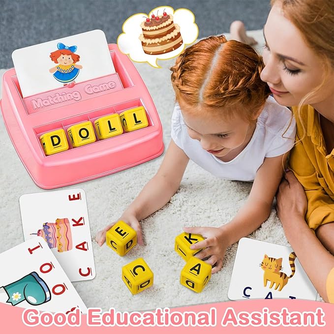 Educational Toys for 3-5 Year Old Girls Gifts, Matching Letter Game Preschool ABC Learning Toys for Kids Ages 4-8 Years, Christmas Birthday Gifts for Toddler Toys Age 2-4