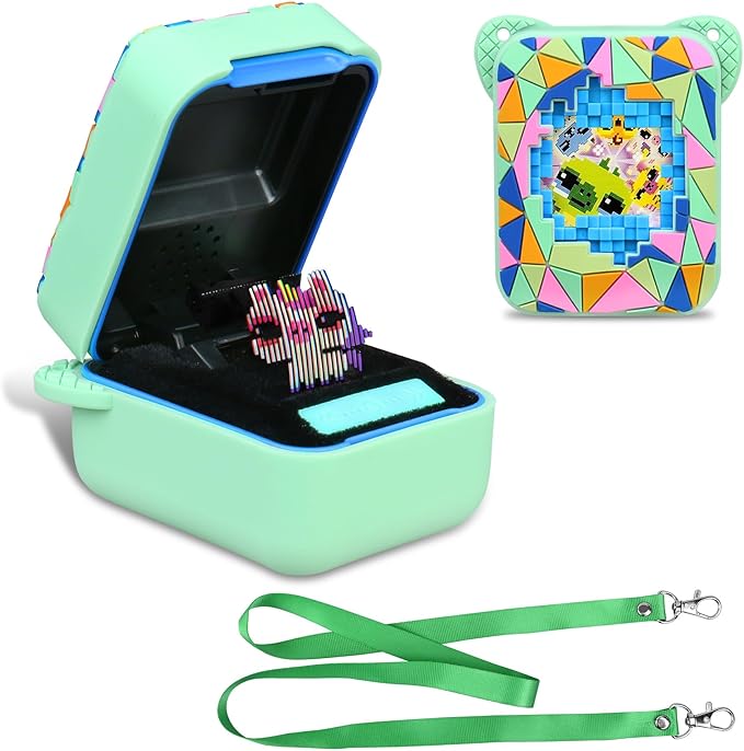 BOVKE Silicone Cover Case for Bitzee Magicals Interactive Toy with 20 Characters Inside, Bitzee Magicals Digital Pet Protective Skin Sleeve for Bitzee Virtual Electronic Pets Kids Toys, Green