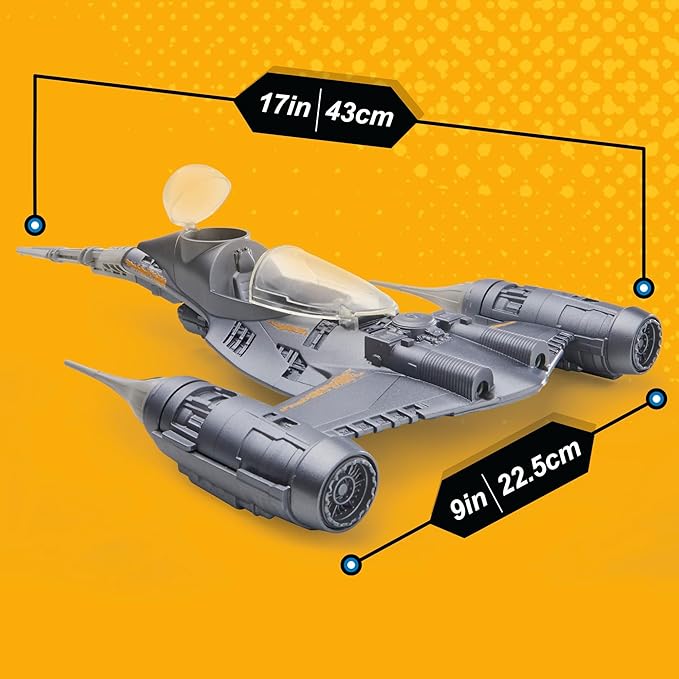 STAR WARS Epic Hero Series The Mandalorian's N-1 Starfighter Ship, 4-Inch Scale Grogu & Mandalorian Action Figures, Toys for Boys & Girls Ages 4+