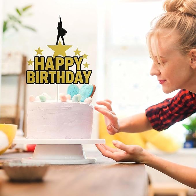 Broadway Musical Cake Topper - Theater Star Birthday Decoration, Musical Party Supplies for Kids & Adults