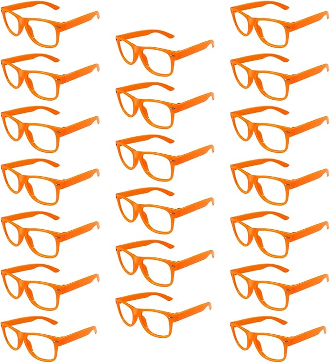 Pibupibu 8/20 Packs Kids/Adult Frame Only No Lens Orange Glasses Party Favors Supplies