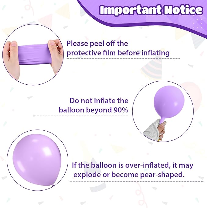 Pink and Purple Balloons, Pink Lavender Dark Purple Metallic Confetti Latex Balloons for Girls Women Birthday Party Baby Shower Bridal Shower Wedding Decorations