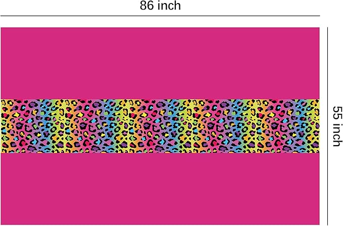 Leopard Party Decorations Tablecloth, 3Pcs Disposable Hot Pink Iridescent Rainbow Cheetah Print Party Supplies Table Cover Printed Table Runner for Birthday Bridal Shower Wedding, 55in x 86in