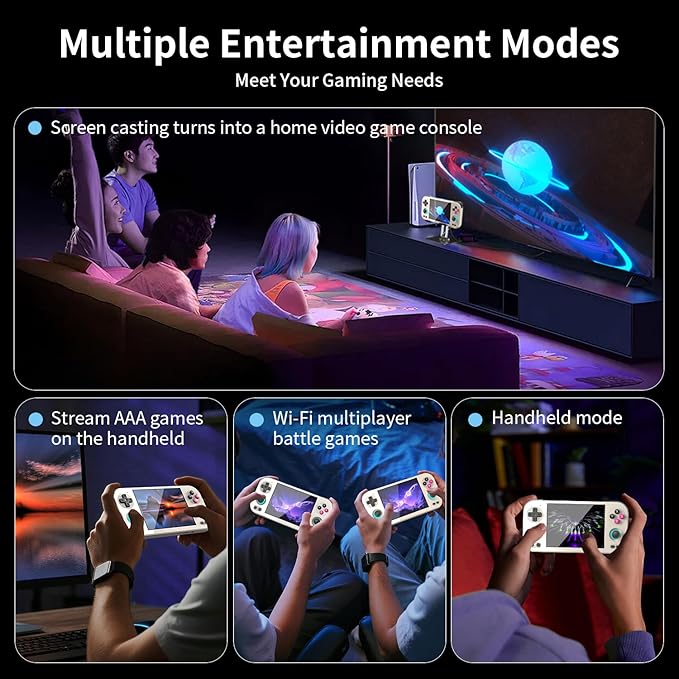 RG476H Retro Game Console Android 13 System Unisoc T820 RG 476H Handheld Game 4.7-inch LTPS OCA Full Multi-Touch Screen Online Fighting Joystick Supports Output WiFi 5000mAh 8+ 128GB (RG476H-Gray-new)
