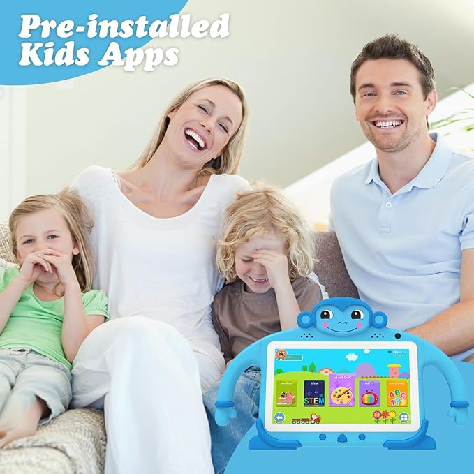 Kids Tablet 7 inch Tablet for Kids 3-7 32GB ROM Toddler Tablets with Youtube WiFi Case, Kids Android Tablets for Kids Toddlers Child Software Installed Parent Controls Lots of Content for Boys Girls