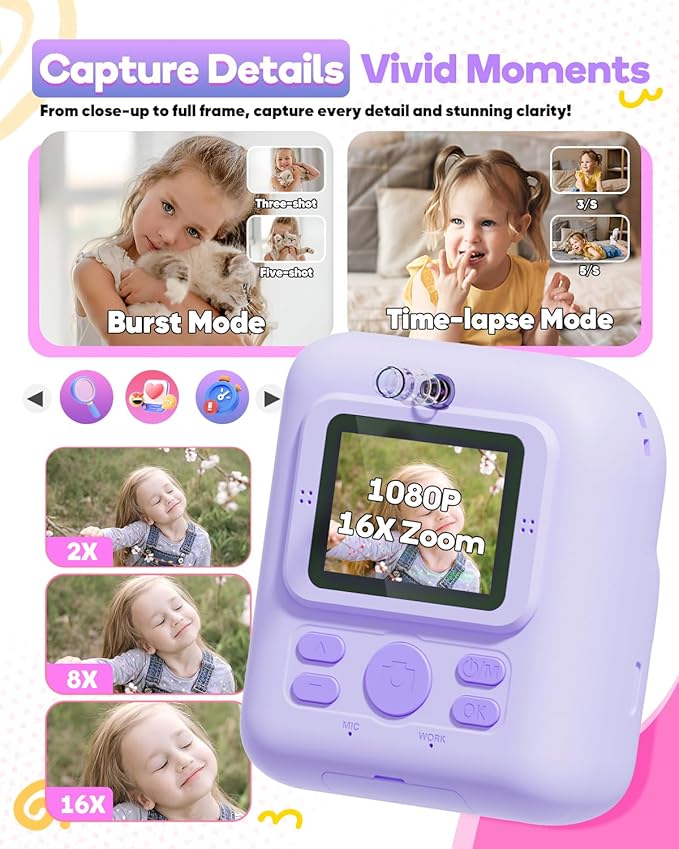 Kids Smart Phone 3.5" Touchscreen + Kids Camera Instant Print