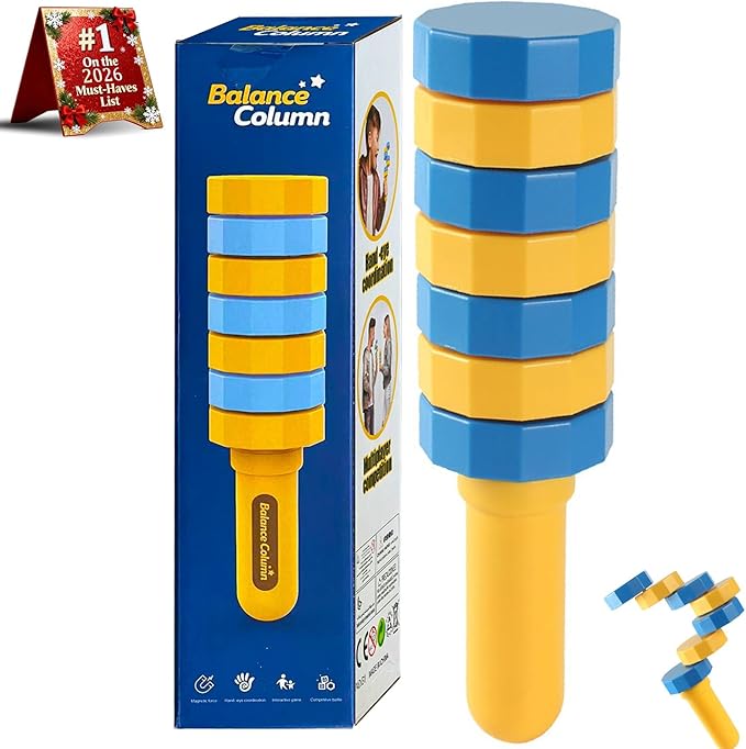 Handheld Wooden Balancers, Wooden Balance Challenge Set, Hand Eye Coordination Sensory Balance Toy for Kids, Coordination & Motor Skills, Encourages Creative Play & Patience