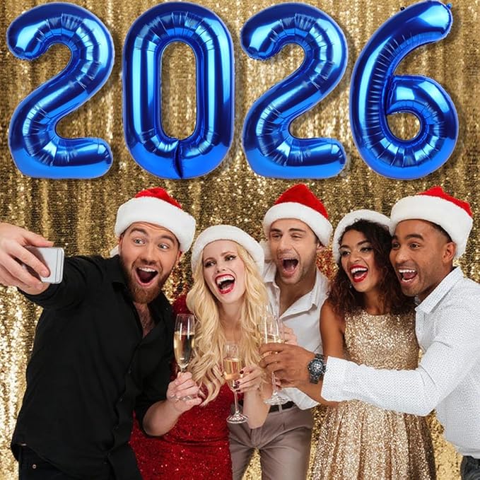 2026 Balloons New Years Eve Eve Decorations, 40 Inch Number Balloon, Dark Blue Balloons for New Years Eve Party Supplies 2026, Graduation Decoration, 2 6 20 26 Birthday Parties