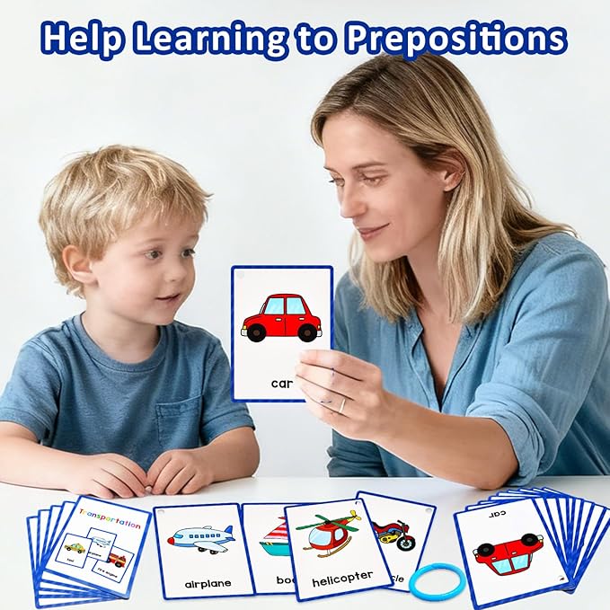 Learning Flashcards Transportation, 18 Different Transportations Educational Cards, Social Learning Card for Kids