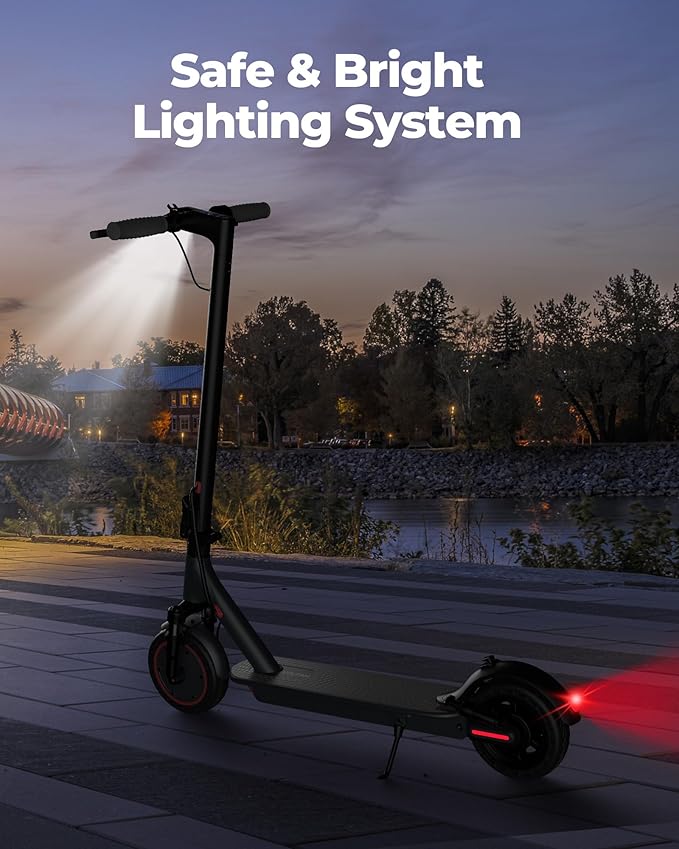 VOLPAM Electric Scooter, 350W/500W Powerful Motor, 8.5"/10" Solid Tires, 19/21Mph, 28/23/21/16 Miles Max Range, Dual Braking