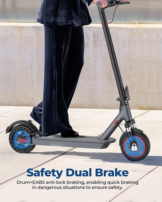 VOLPAM Electric Scooter, 350W/500W Powerful Motor, 8.5"/10" Solid Tires, 19/21Mph, 28/23/21/16 Miles Max Range, Dual Braking