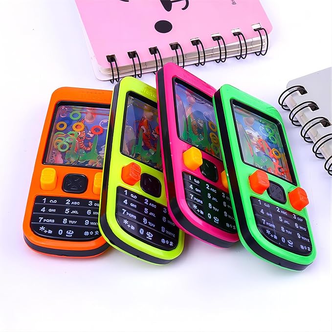 Handheld Water Game, 16 Pack Colorful Handheld Phone Game Water Ring Toss Handheld Game Goodie Bags Stuffers Return Gifts for Kids Birthday Classroom Prize Box Back to School Gift