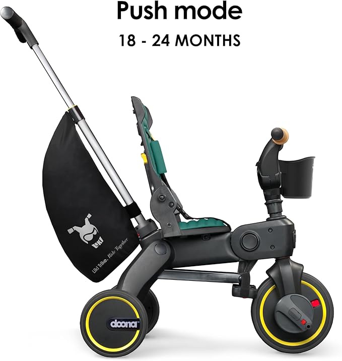 Doona Liki Trike S5, Racing Green - 5-in-1 Compact, Foldable Tricycle - Suitable for Toddlers 10 to 36 Months